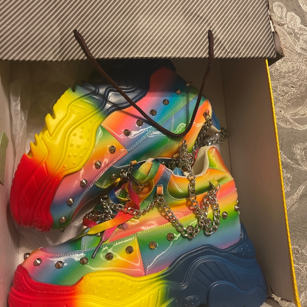 WTF colorful stack shoe